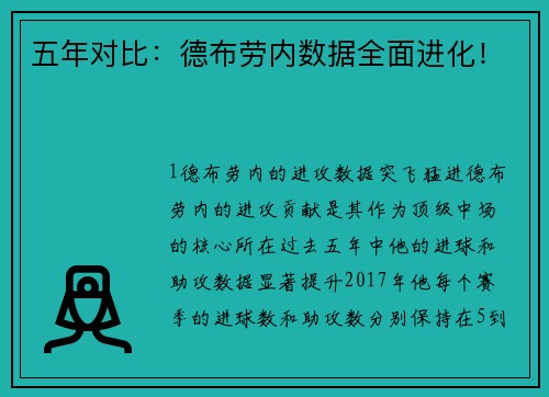 五年对比：德布劳内数据全面进化！